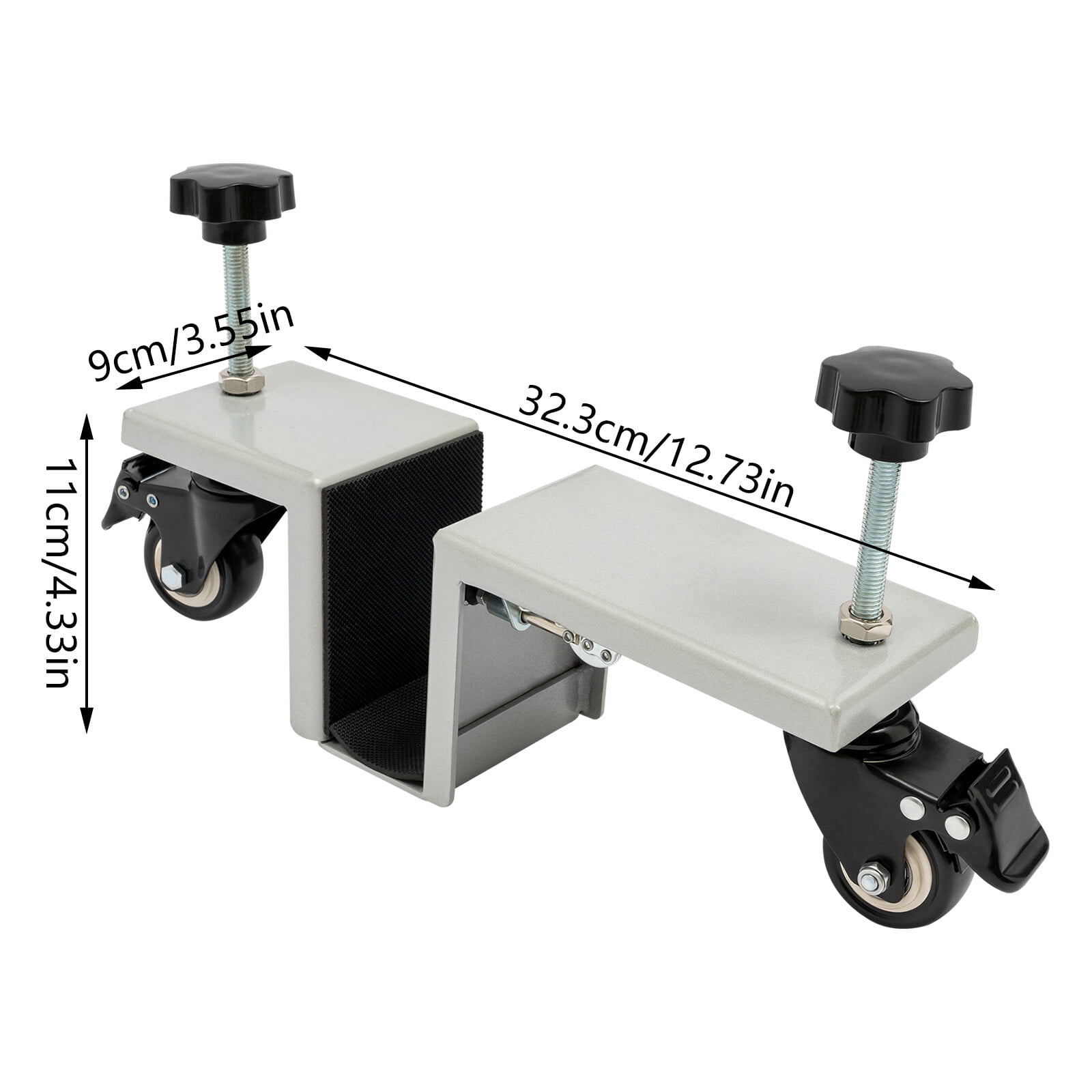 Silver 1000lbs Door Lifter Dolly 2-Pack 1.375–1.75" Doors w/ Brake Wheels