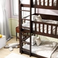 thumbnail image 6 of Leumius Twin over Twin over Twin Size Triple Bed Frame with Ladders and Guardrails,Detachable Bunk Bed for Boys Girls Espresso, 6 of 9