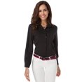 thumbnail image 1 of Atnlewhi Women Basic Long Sleeve Button Down Shirts Simple Pullover, Black, L, 1 of 10