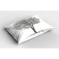 thumbnail image 2 of Ambesonne Nature Pillow Sham 2 Pack, Fall Leaves Solititude, 30"x20", Brown White, 2 of 3