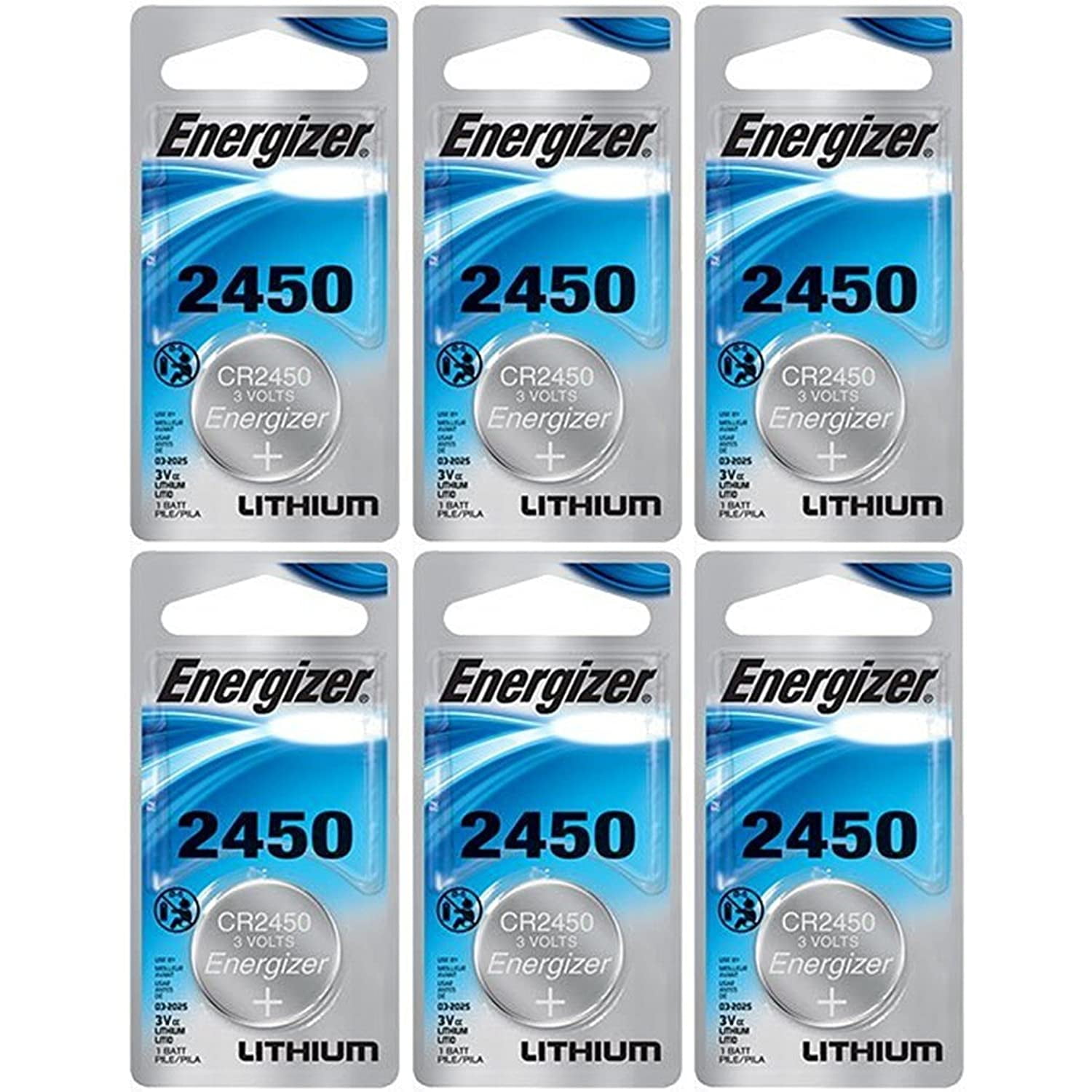 Energizer CR2450 Lithium Battery, 3v ECR2450, Qty 6 - Walmart.com