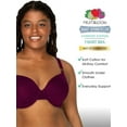 thumbnail image 6 of Fruit of the Loom Women's Smooth Cotton T-Shirt Bra-Ultra-Soft, Flexible, and Invisible Under Tees, Lilac Whisper/Purple Velvet/Black, 34C, 6 of 6