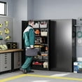 thumbnail image 3 of Metal Garage Storage Cabinets with Lock Door and Adjustable Shelves, Steel Tool Cabinets for Home,Office,Warehouse Organisieren (Black), 3 of 6