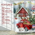 thumbnail image 3 of Christmas Shower Curtain, Red Truck Christmas Shower Curtain for Bathroom, Christmas Gnome with Christmas Tree, 3 of 5