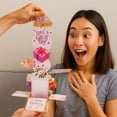 thumbnail image 5 of Pull-Up 3D Pop Up Birthday Card for Wife, Interactive Explosion Box Greeting Card with Surprise Cake & Flowers, Romantic Birthday Gift for Her, 5 of 5