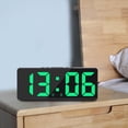 thumbnail image 4 of Reloj despertador electrónico digital USB con pantalla LED grande y 2 alarmas con función de repetición de 5 segundos. Verde, 4 of 8