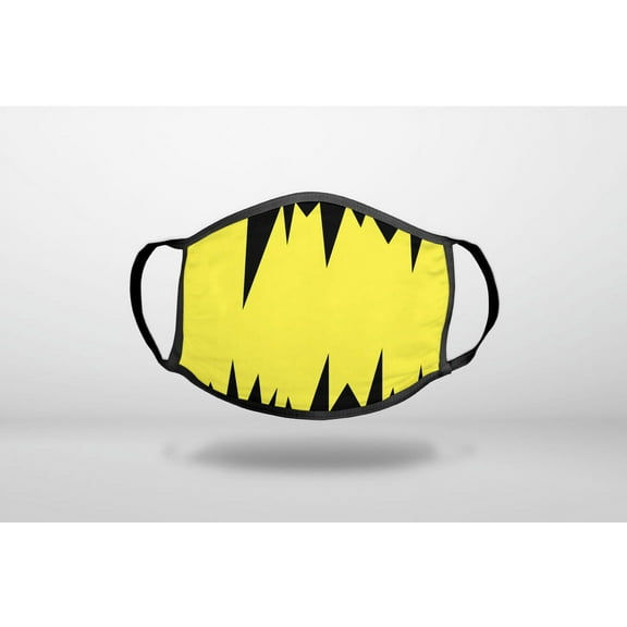 Yellow Black Spikes - 3-Ply Reusable Soft Cloth Face Covering, Unisex, Cotton Inner Layer
