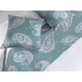 thumbnail image 2 of Dreamy Floral Bed Runner Set, Traditional Paisley Motifs Oriental Themed Flowers Pattern Boho, Decorative Bedding Scarf & 2 Pillow Shams for Hotels Homes, King, Cadet Blue Pastel Pink, by Ambesonne, 2 of 3