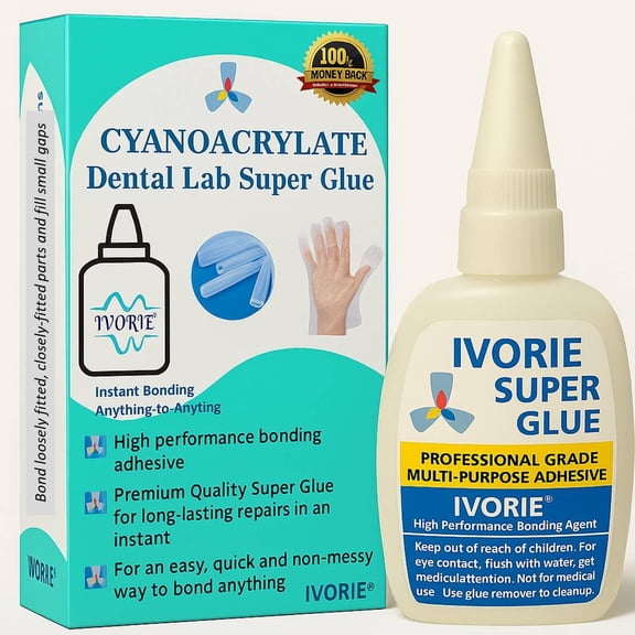 Adhesive Instant Bonding Cyanoacrylate Acrylic - Dental Laboratory Tools (Transparent Clear Color - 30gr)