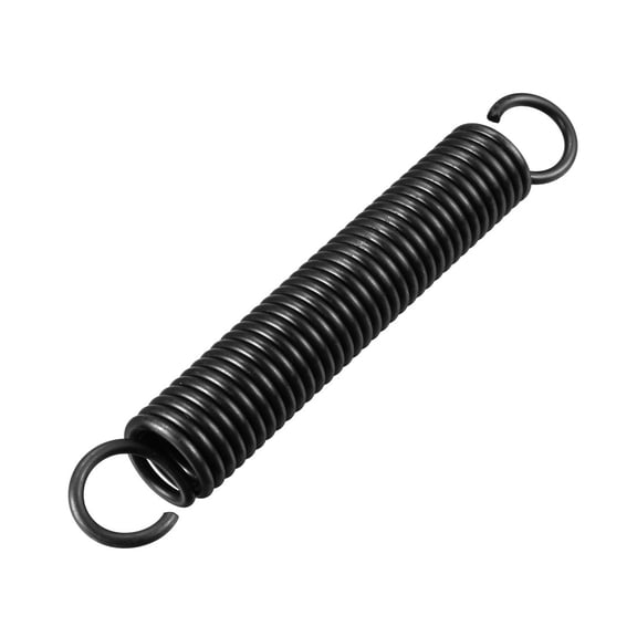Uxcell Free Length Spring Steel Tension Spring Small Dual Hook Tension Spring Black 125mm 1Pcs