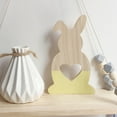 thumbnail image 4 of Lovely Hollow Heart Wooden Rabbit Art Craft Children Gift Home Office Decor, 4 of 8