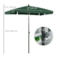 thumbnail image 3 of Outsunny Parasol Rectangulaire de Patio 6,5 X 4 Pi en Aluminium à Inclinaison Réglable, Vert, 3 of 10