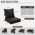 thumbnail image 7 of Kimunuk Outdoor Seat Cushion Set, 22" X 24" X 4" Water-Resistant & Fade-Resistant Patio Furniture Replacement Cushions with Handle and Straps for Sofa Chair, Black, 7 of 7