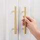 thumbnail image 4 of Gold Units Stainless Steel Door Knobs Pull Furniture Handle With Screws For Drawer Cabinet Kitchen Home Decorating, Hole To Hole Center Distance 160mm, 4 of 5