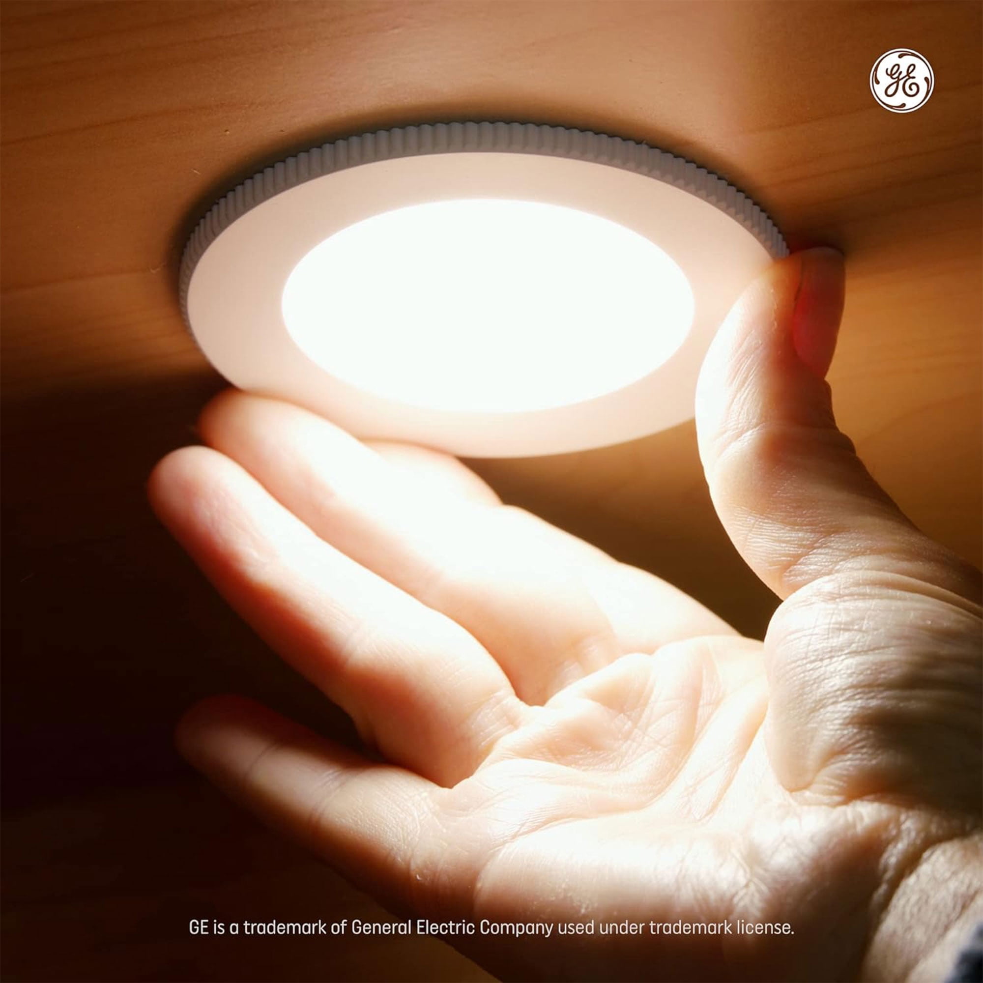 GE LED Plastic Puck Light w/Flexible Mounting Options & Easy Linking, White
