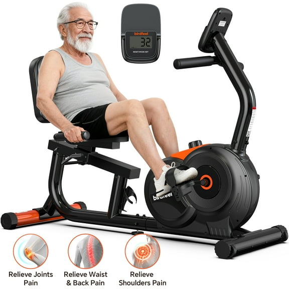 HASIMAN Recumbent Exercise Bicycles for Adults Seniors Sit Down Stationary Bicycle 16 Level Adjustable Magnetic Resistance Indoor Cycling Exercise Bike 350 lbs Capacity