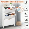 thumbnail image 5 of Kavey Metal Shoe Cabinet for Entryway, White Modern Slim Shoe Storage Cabinet for 18-24 Pairs of Shoes with 3 Flip Drawers, 5 of 7