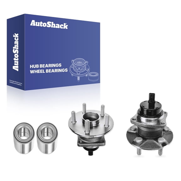 AutoShack Rear Wheel Hub Bearing Assemblies with ABS   Front Wheel Bearings Replacement for 2005-2010 Scion tC 2000-2005 Toyota Celica 4-PC Kit
