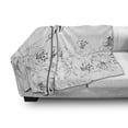 thumbnail image 3 of Bridal Shower Soft Flannel Fleece Throw Blanket, Romantic Bride Party with Flowers Buds and Leaves Floral Arrangement, Cozy Plush for Indoor and Outdoor Use, 50" x 70", Black and White, by Ambesonne, 3 of 6