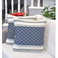 thumbnail image 2 of Cotton Woven Designer Throw Pillow Cover, Navy Blue / Cream White, 16 x 16 inches | Square Cushion Covers Set of 2, 2 of 8