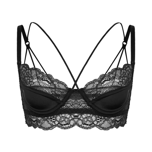 Lace Babydoll With Underwire Demi Cups, Front Clip Closure, Cut Out Design And Y Back With Adjustable Strap,  Matching G-string Included