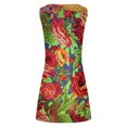 thumbnail image 5 of SMihono Robe d'Été Grande Taille pour Femmes 2023 Mode Aguichant Vintage à Col Rond Sans Manches Imprimée Robes Rondes, 5 of 5