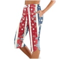 thumbnail image 2 of Roncen Women's Independence Day Printed Capri Pants - Sporty Casual Elastic DNatural​​string Waist with Functional Pockets & Side Slit Cuffs, 2 of 7