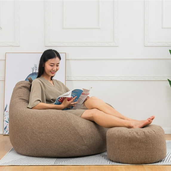 Bean Bag Chair Cover (No Filler) for Kids and Adults Extra Large Beanbag Stuffed Animal Storage Soft As Gaming Chair or Study Spot