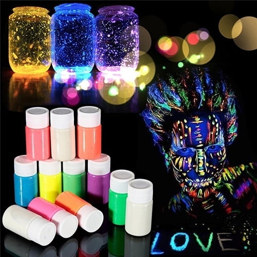 Luminous Based Face Body Painting Kit , DE'LANCI Rainbow Water Activated  Eyeliner 10 Shade, Colorful UV Glow Neon Cake Paint, Liquid Eyes liner Set  