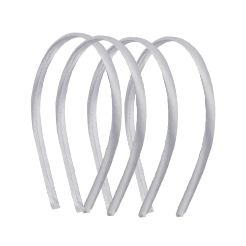 Motique Accessories Thin Headbands for Women Solid Satin 4 Pack