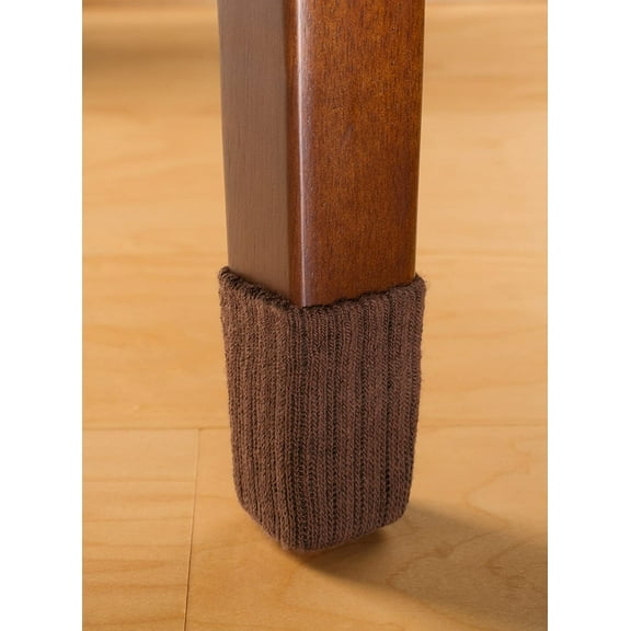 Medium/Brown-NancyProtectz Patented with Rubberized Grips/Chair Leg Hardwood Floor Protectors. The Original Furniture Sock.