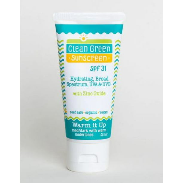 Clean Green Sunscreen SPF31 2 oz. Warm It Up (med/dark with warm