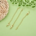 thumbnail image 4 of 100Set Long-Lasting Plated Brass Chain Extender with Lobster Claw Clasps and Bead Tips Real 24K Gold Plated 12x7x3mm Hole: 3.5mm Extend Chain: 65mm ring: 5x1mm, 4 of 4