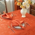 thumbnail image 7 of Fall Tablecloths Jacquard Thanksgiving Table Cloth with Pumpkins and Vines, Stain Resistant Table Cover for Harvest, Dining, Party Decor 52" x 52" Rust, 7 of 7