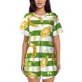 thumbnail image 1 of Balery Watercolor St Patrick Day Conjunto de Pijama para Mujer con Estampado, Dos Piezas de Manga Corta y Shorts, Ropa de Dormir Suave con Cuello Redondo y Bolsillos-Medium, 1 of 6