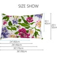 thumbnail image 2 of Pillowcases Watercolor Floral Purple Pillow Cases Set of 2 Pillow Cover Cushion Case Rectangle Pillowcase with Hidden Zipper 20x36 Inch Home Decor, 2 of 6