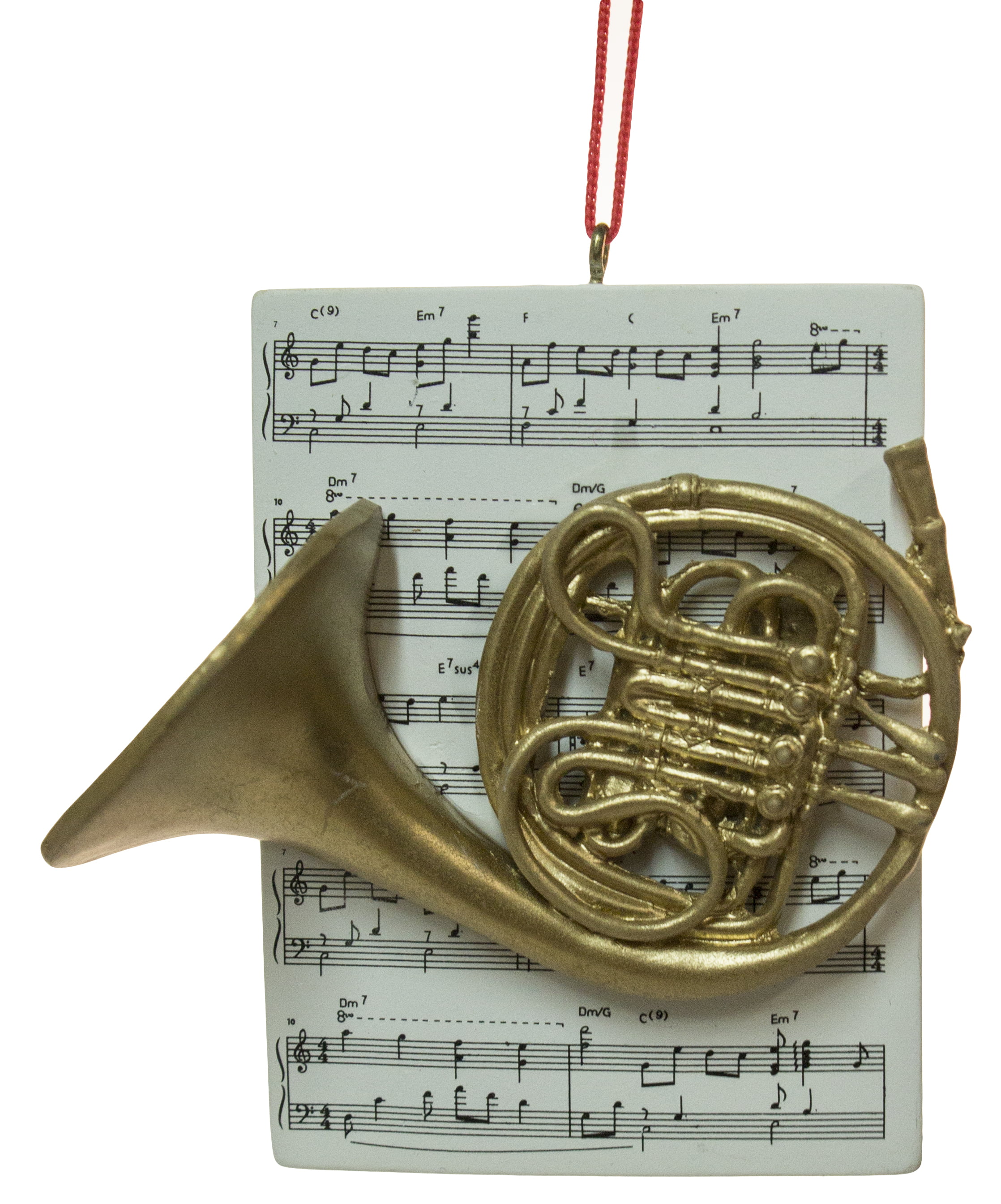 Black Glitter Musical Instrument French Horn  Christmas Ornament Decoration 