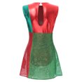 thumbnail image 4 of YiZYiF Women Christmas Stripe Bowknot Sequins Sleeveless Elf Dress with Safe Briefs Shiny Party Wear Red S, 4 of 6