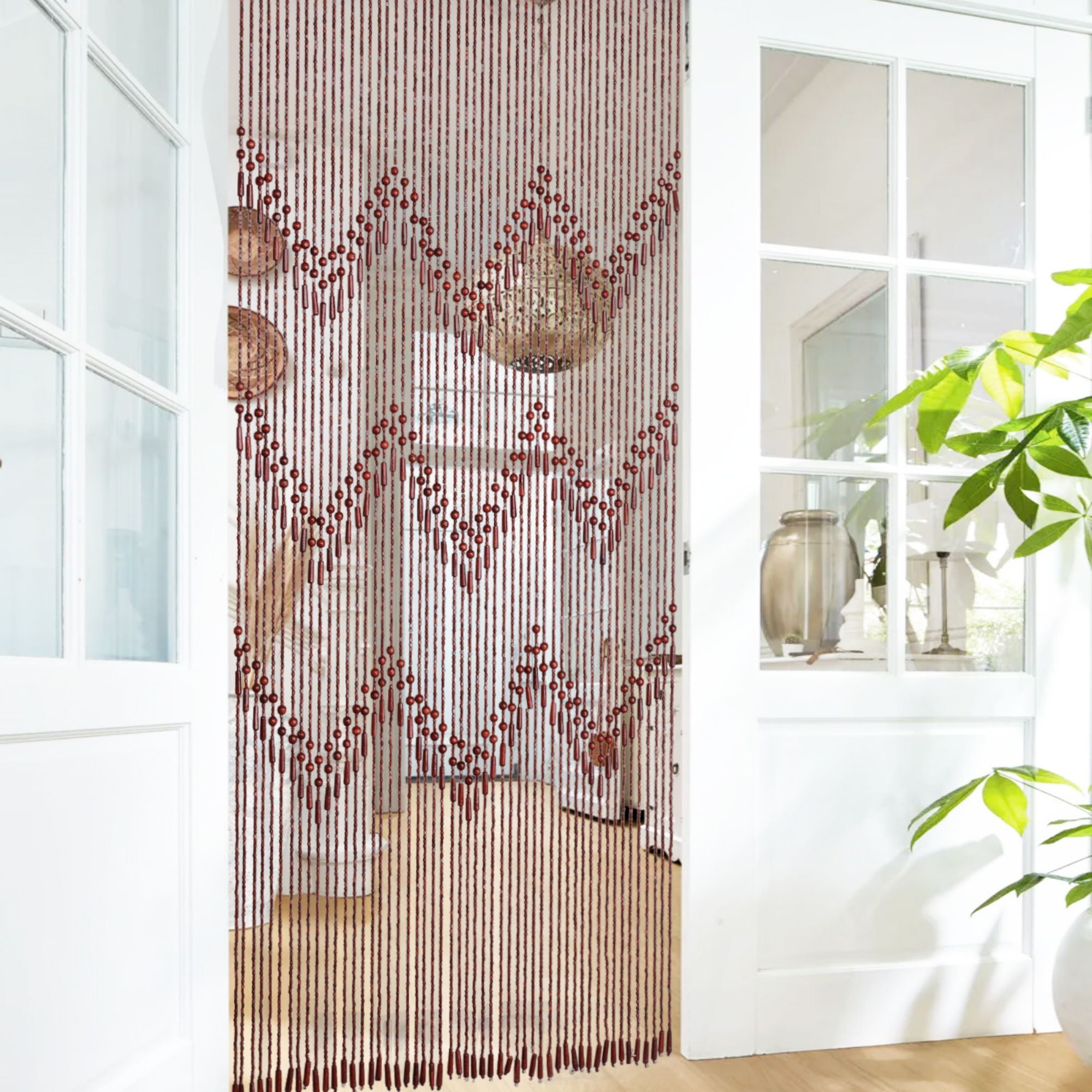 Hand Made Bamboo Wood Beaded Curtain-Doorway Curtain-Retro-Hippie-Boho-Bohemian-45 newest Strands-Breeze