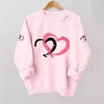 thumbnail image 2 of WTXUE Valentine Sweatshirt for Women Love Heart Graphic Sweatshirts Oversized Trendy Crewneck Pullover Comfortable Long Sleeve Shirts Fashion Casual Holiday Tops Pink L, 2 of 7