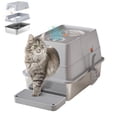 thumbnail image 1 of Stainless Steel Litter Box, XL Extra Large Litter Box for Big Cats, Metal Litter Pan High Sided, Top Exit Design, Non Stick, No Smell, Easy Cleaning,  Trapping Mat & Scoop Included, 1 of 7
