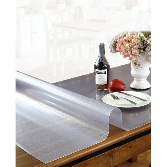HQYG Custom 20x120 Inch Plastic Desk Cover, 1.5mm Thick Clear Table Protector for End Table, Night Stand, Dresser