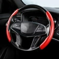 thumbnail image 2 of 2PC 15inch Car Anti-skid Steering Wheel Cover Red Carbon Fiber Steering Cover, 2 of 5