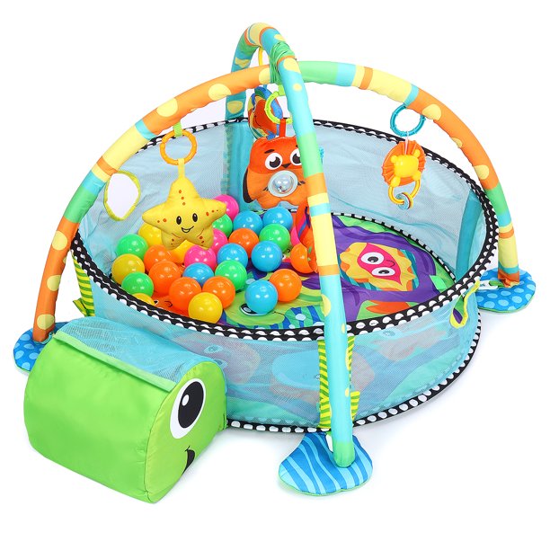 Baby Plays Mat 3 In 1 Baby Gym Activity Play Mat With 4 Hanging Toys