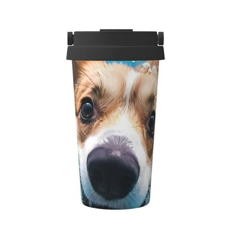 

Goofa Sea Swimming Corgi for Insulated Travel Coffee Mug Spill Proof Leak Proof 16 OZCoffee Tumbler Reusable Coffee Cups with Lids Thermos for Hot and Cold Drink