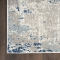 thumbnail image 3 of 8' Blue and Gray Abstract Power Loom Runner Rug, 3 of 5
