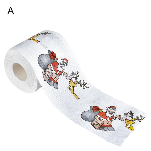 Papel higiénico de Papá Noel lindo estampado papel de rollo de baño de árbol de Navidad