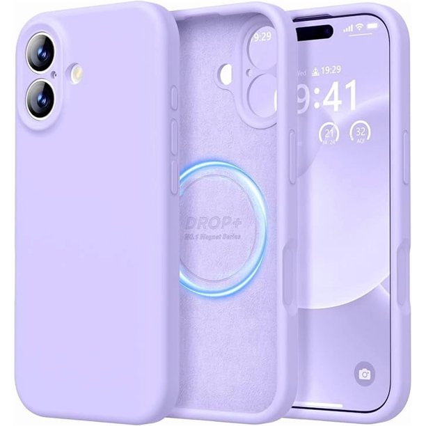 Funda de Silicona Premium, compatible con MagSafe, a Prueba de Golpes, para iPhone 17 6.3", Morado Claro