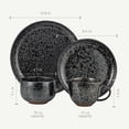 thumbnail image 4 of over&back Dinnerware Set - Stoneware Dish Set with Dinner Plates, Salad Plates, Soup Bowls, Mugs - 16-Piece All-Occasion Place Settings - Texture | Black, 4 of 5