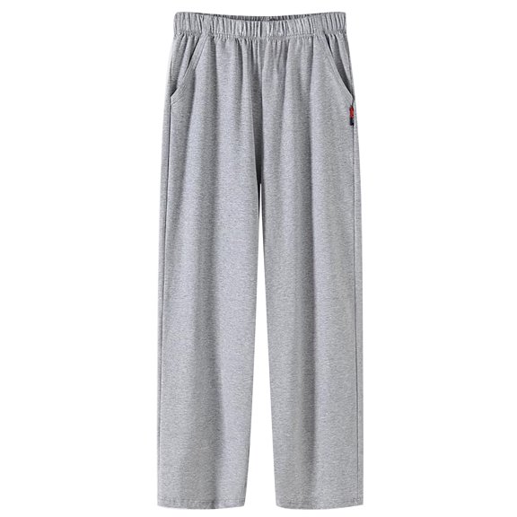 Puliio Men's Pants Summer Solid Color Cozy Thin Joggers Sweatpants Straight Leg Casual Loose Fit Home Use Sleepwear Pants With Pockets